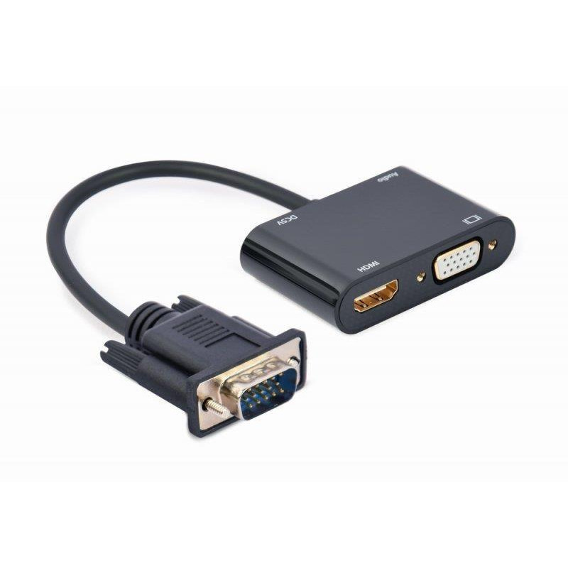 Cablexpert VGA to HDMI/VGA+audio 3.5mm Black (A-VGA-HDMI-02) - зображення 1