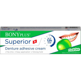 Superior Крем для фіксації зубних протезів  BONYplus тривалої фіксації 40 г (7611645000053)