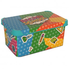 Qutu Коробка  Style Box Back to School, з кришкою, 5 л, 13.5х19х28.5 см, різнокольорова (STYLE BOX з/кр. 