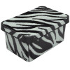 Qutu Коробка  Style Box Zebra, з кришкою, 5 л, 13.5х19х28.5 см, чорно-біла (STYLE BOX з/кр. ZEBRA 5л.) (8 - зображення 1