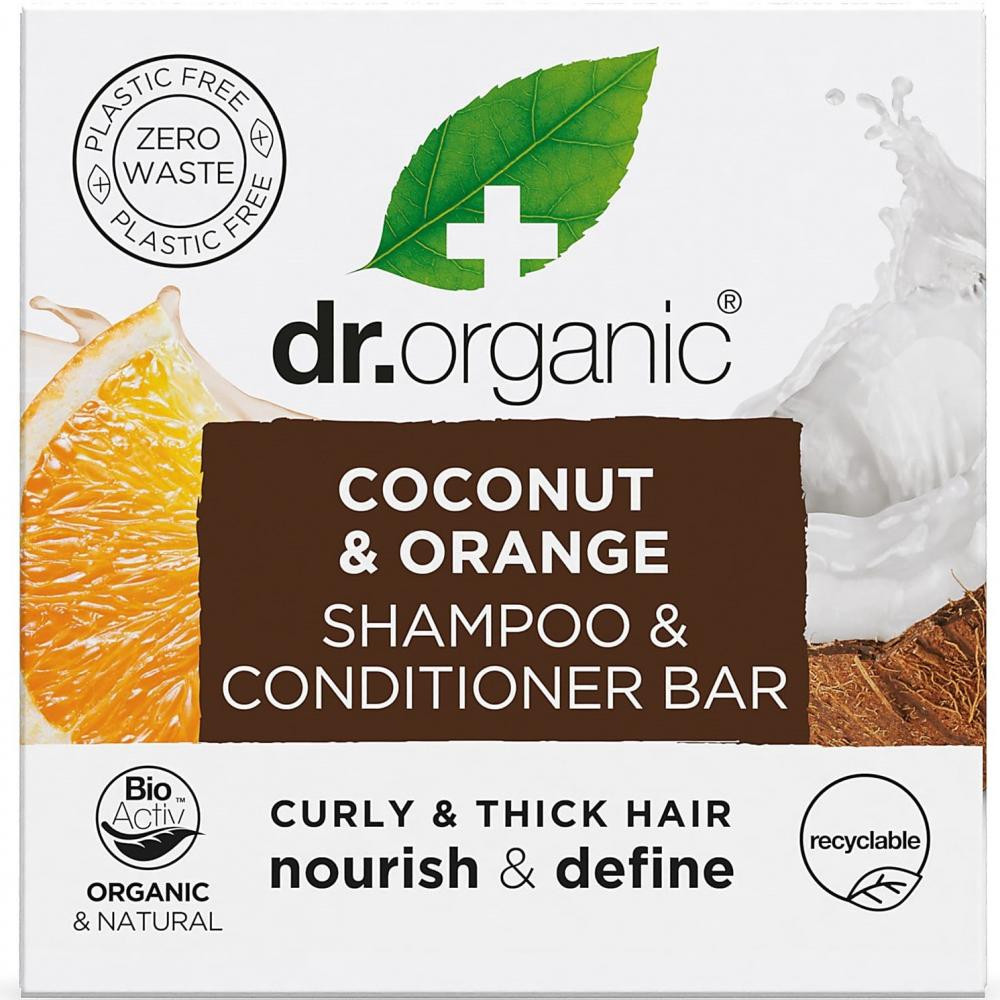 Dr.Organic Твердий шампунь та бальзам-кондиціонер з кокосовим маслом та екстрактом солодкого апельсина Dr. Orga - зображення 1