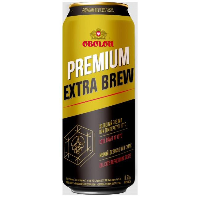 Оболонь Пиво  Premium Extra Brew світле відфільтроване 4.6%, 0.5 л (4820193032451) - зображення 1