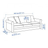 IKEA GRONLID 3-місний диван, Люнген середньо сірий (694.090.63) - зображення 8