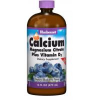   Bluebonnet Nutrition Calcium Magnesium Citrate + Vitamin D3, Natural Blueberrry Flavor, 16 oz (472 ml) (BLB0686)