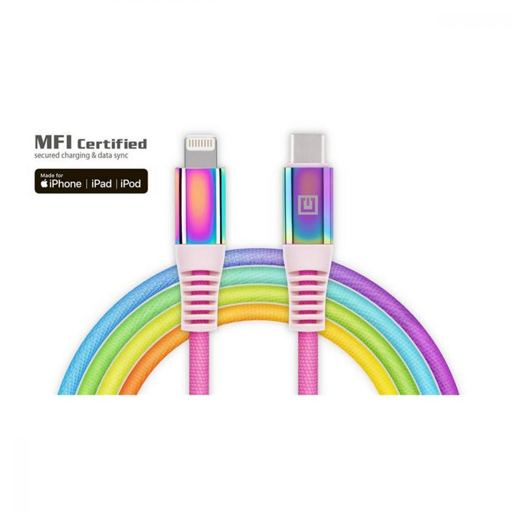 REAL-EL USB Type-C to Lightning 1m MFI Rainbow (EL123500054) - зображення 1