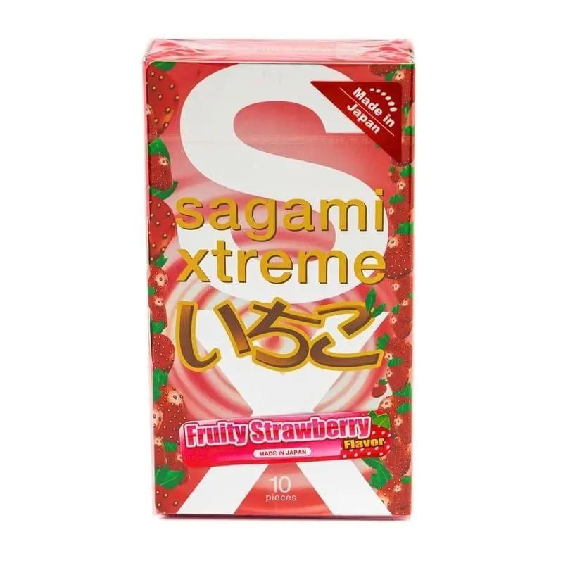 Sagami Ультратонкі презервативи Sagami Xtreme Strawberry, 10 шт, 0,04 мм (11854) - зображення 1