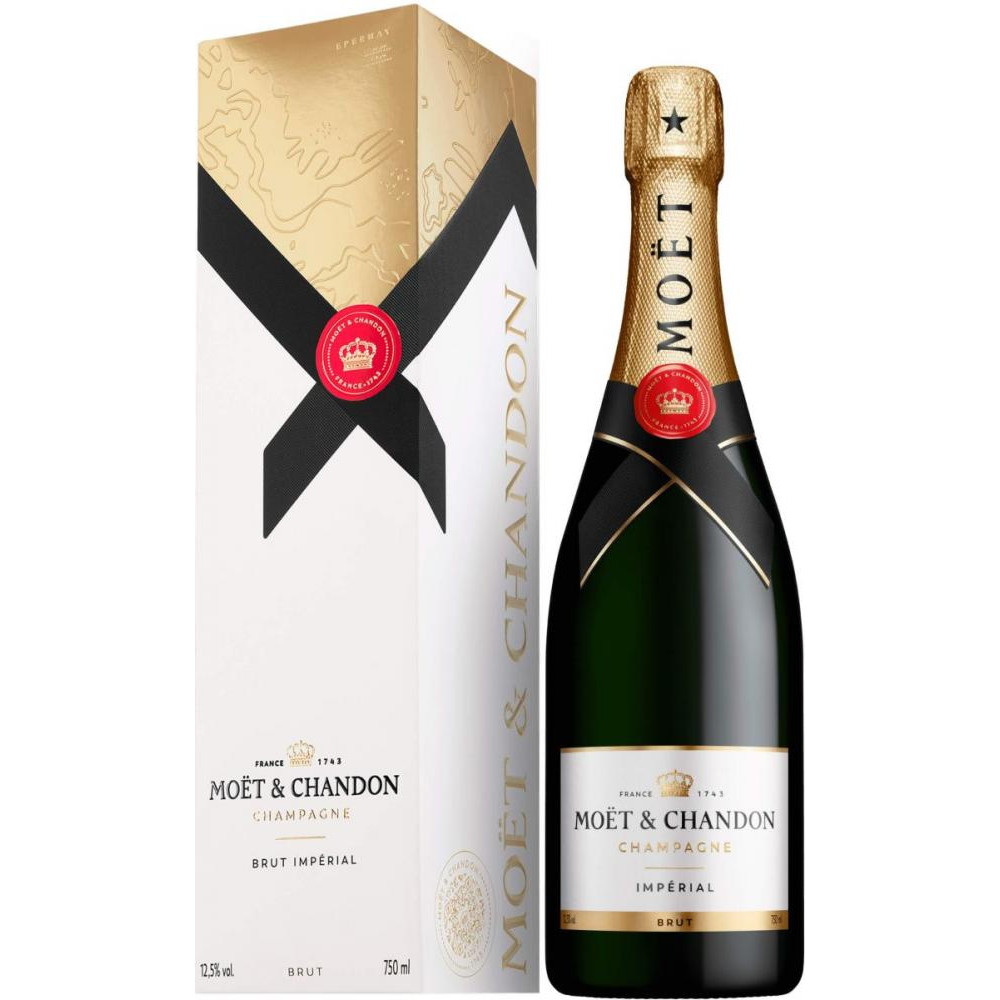 Moet & Chandon Шампанське  Brut Imperial біле сухе 0.75л у подарунковій упаковці (3185370763957) - зображення 1