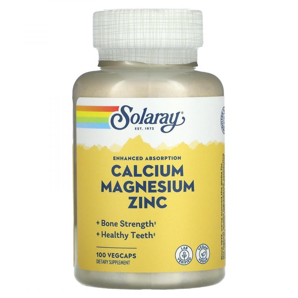 Solaray Кальций магний цинк  Calcium Magnesium Zinc 100 капсул - зображення 1