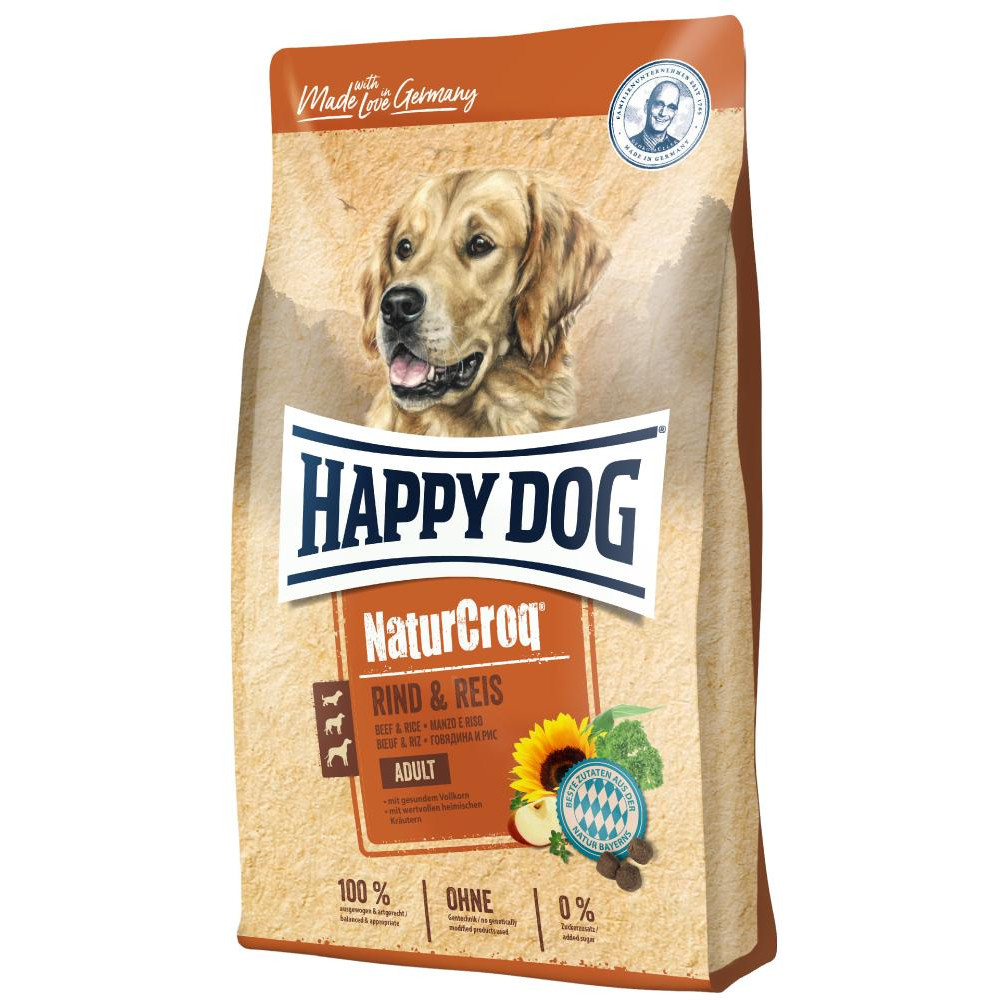 Happy Dog Adult NaturCroq Rind & Reis 1 кг (60520) - зображення 1