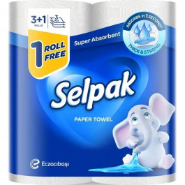 Selpak Рушники паперові  Super Absorbent 3шари 3+1, 4 шт (8690530012356)