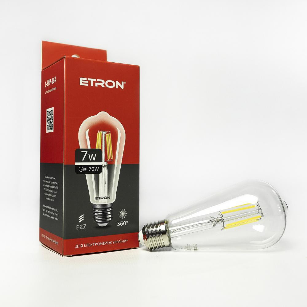 Etron LED Filament 1-EFP-164 ST64 7W 4200K E27 - зображення 1