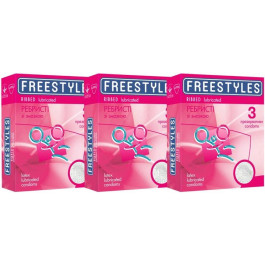 Freestyles Презервативи  Ribbed Ребристі 3 упаковки по 3 шт (ROZ6400229470)