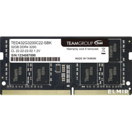 TEAM 32 GB SO-DIMM DDR4 3200 MHz Elite (TED432G3200C22-S01)