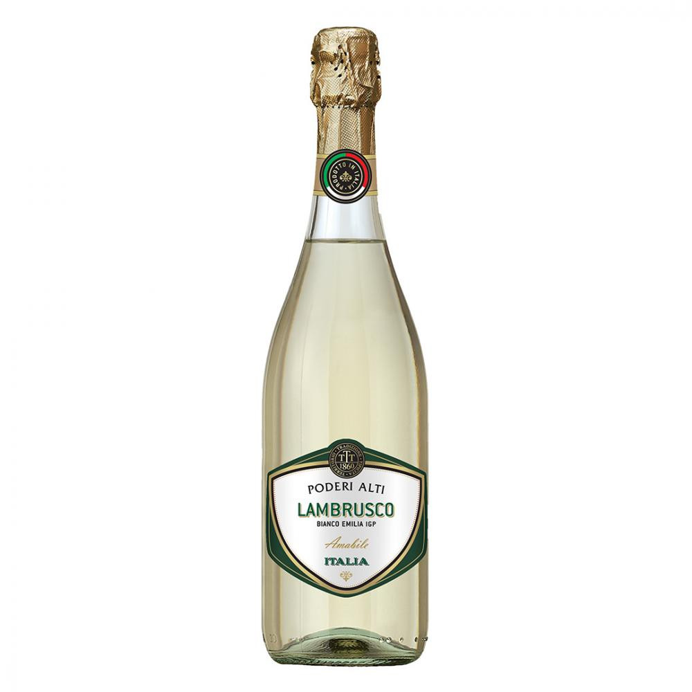 Poderi Alti Вино ігристе  Lambrusco dell'Emilia біле напівсолодке 0,75л 7,5% (8003325602791) - зображення 1