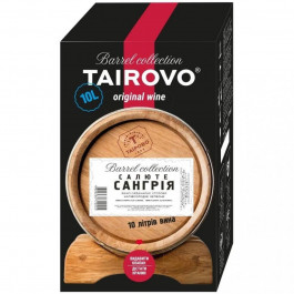 Tairovo Вино  Салюте Сангрiя червоне напiвсолодке bag-in-box 10 л (4820236720222)