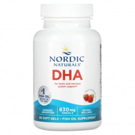 Nordic Naturals DHA 830 mg, 90 капсул Клубника