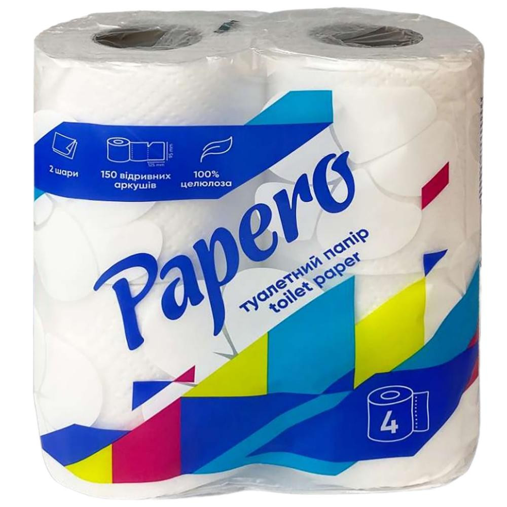 Papero Туалетний папір  2 шаровий 150 відривів 4 шт. (4820066562016) - зображення 1