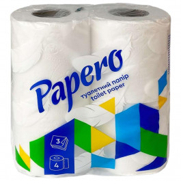 Papero Туалетний папір  3 шаровий 150 відривів 4 шт. (4820066562078)