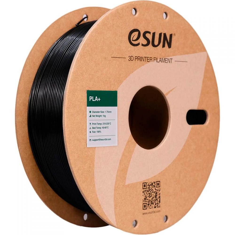 Esun PLA Plus Filament 1кг 1.75мм чорний (PLA+175B1) - зображення 1