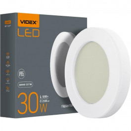 VIDEX Светодиодный 30W светильник IP65 ЖКХ круглый  5000K белый VL-BHFR-305