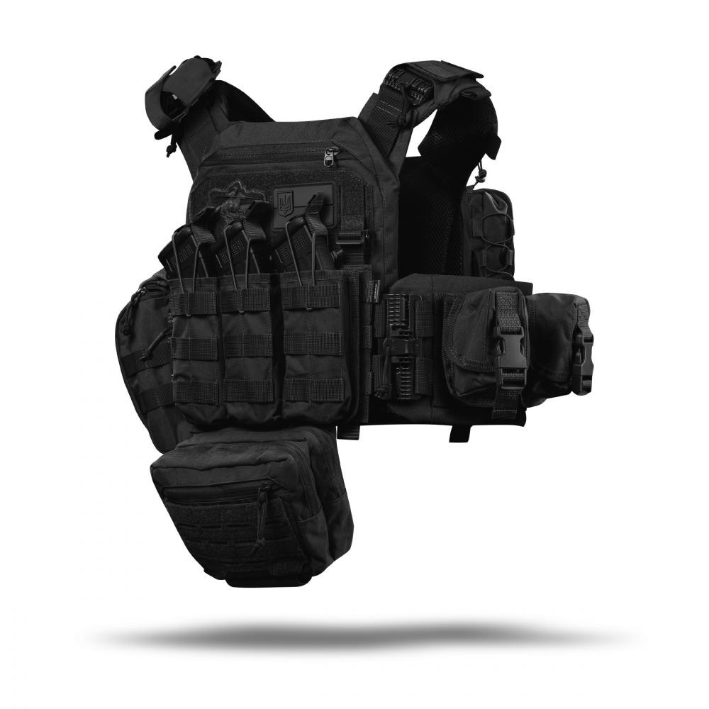 UkrArmor Commando Elite Tactical Assault Kit. Під 25х30 см бронеплити. Чорний - зображення 1
