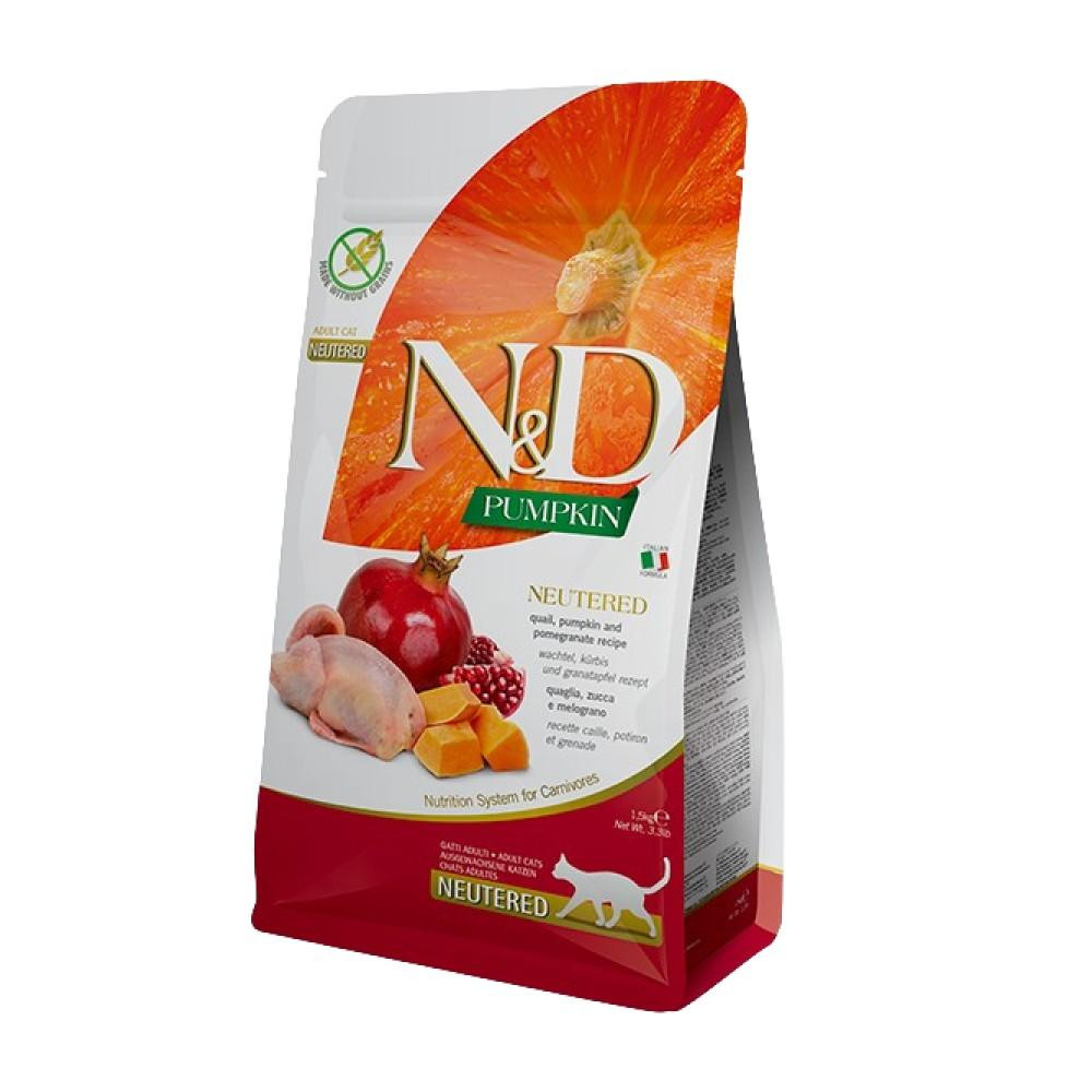 Farmina N&D Grain Free Adult Pumpkin Quail & Pomegranate Neutered 5 кг (8010276036803) - зображення 1