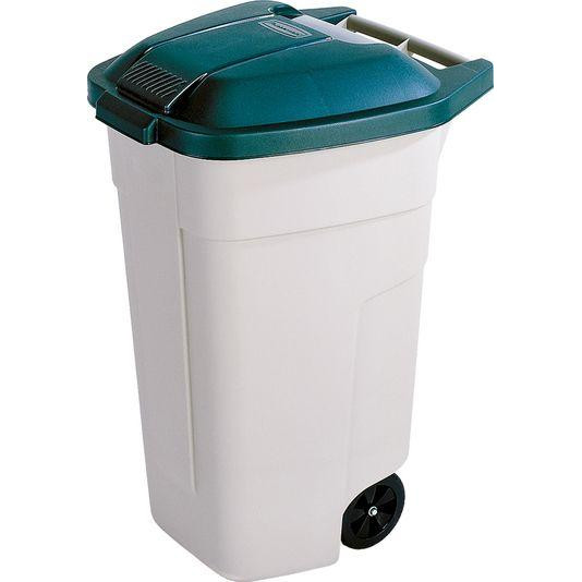 Keter Місткий контейнер для сміття Refuse Bin O/W 110L бежевий-зелений  176805 (3012400003007) - зображення 1
