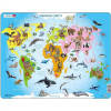 Larsen Пазл рамка-вкладыш  Карта Африки - животный мир (на украинском языке), серия МАКСИ A22-UA - зображення 1