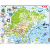 Larsen Пазл рамка-вкладыш  Карта Азии с животными (на украинском языке), серия МАКСИ A30-UA - зображення 1