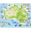 Larsen Пазл рамка-вкладыш  Карта Австралии с животными (на украинском языке), серия МАКСИ A31-UA - зображення 1