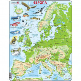 Larsen Пазл рамка-вкладыш  Карта Европы с животными, серия МАКСИ K70-UA