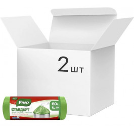 Fino Пакети для сміття  із затяжками 60 л х 20 шт Зелені (4823058337067)
