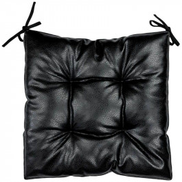 Прованс Подушка на стілець  з екошкіри чорна 40х40 см (34075) (4823093457614)