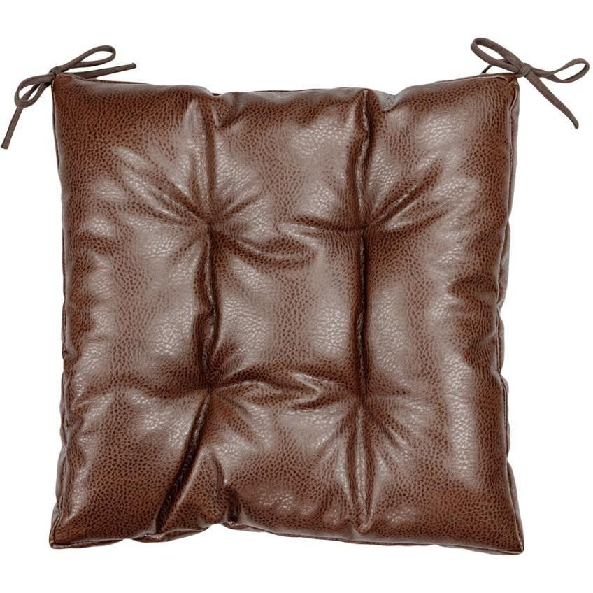 Прованс Подушка на стілець  з екошкіри коричнева 40х40 см (34073) (4823093457607) - зображення 1