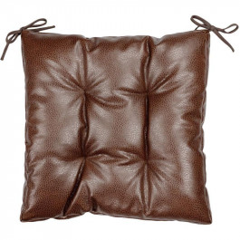 Прованс Подушка на стілець  з екошкіри коричнева 40х40 см (34073) (4823093457607)