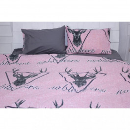 MirSon Постільна білизна  Бязь Ranforce Elite 17-0516 Noble deers pink Євро (2200004678146)