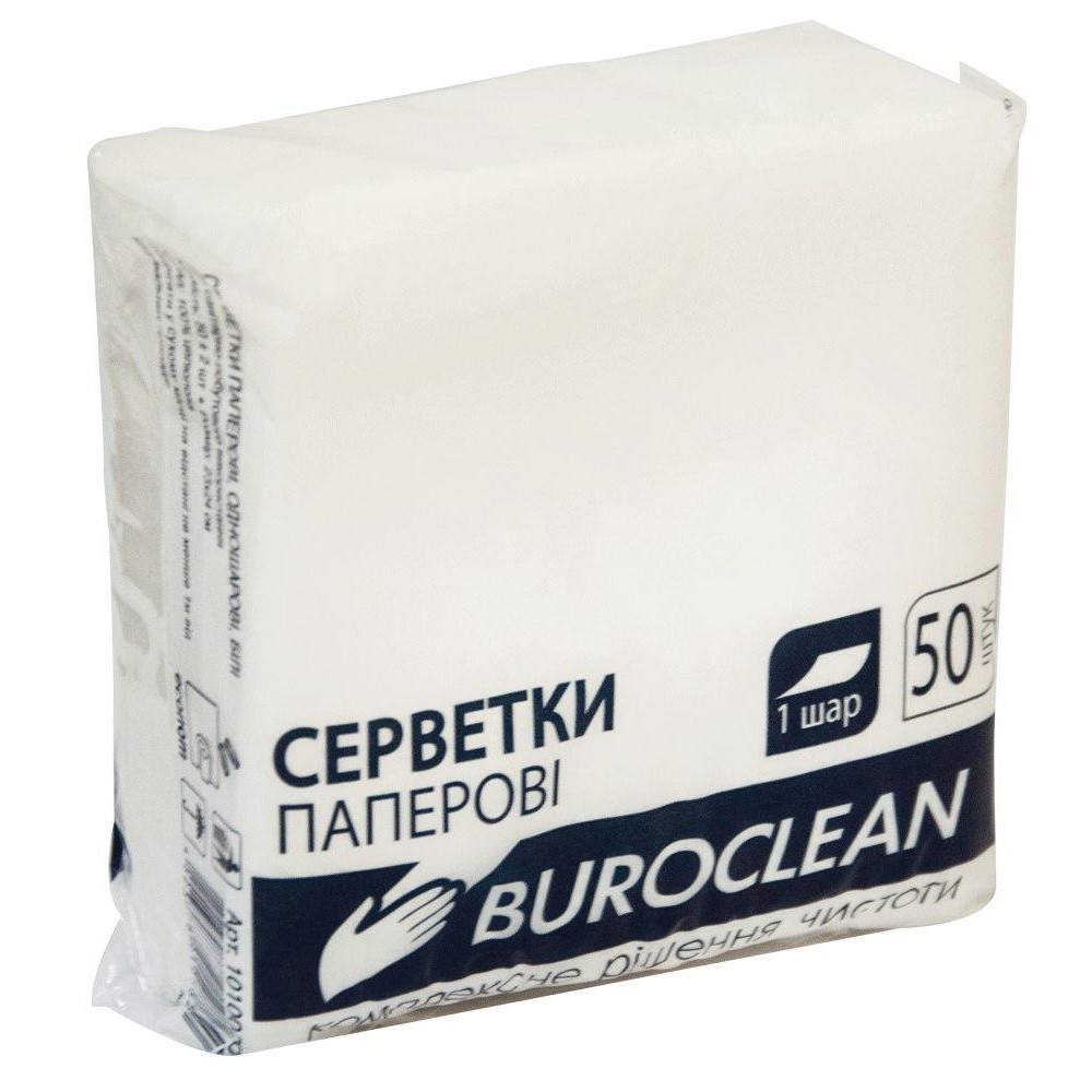 Buroclean Салфетки бумажные , 240х240 мм, белые, 100 шт (10100200) - зображення 1