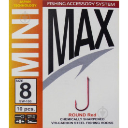 MiniMax Hook Round SW-100 / Red / №08 (10pcs)