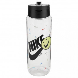 Nike TR Renew Recharge Straw Bottle 24OZ грфічний прозорий чорний 709 мл N.100.7643.968.24 (887791742452)