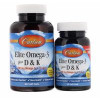 Carlson Labs Elite Omega-3 Plus D & K, Natural Lemon Flavor, 60 + 30 Free Soft Gels (CAR-17540) - зображення 1