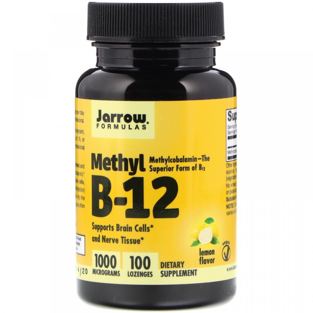 Jarrow Formulas Метил B-12 со вкусом лимона, 1000 мкг, Methyl B-12, Jarrow Formulas, 100 леденцов - зображення 1