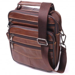 Vintage Стильна чоловіча сумка-барсетка із натуральної шкіри світло-коричневого кольору  (2421275)