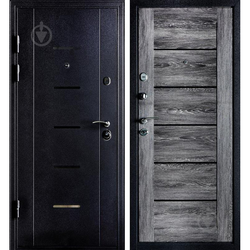 Двері БЦ Верховина (Шале) чорний муар 2050х860 мм праві - зображення 1
