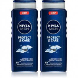 Nivea Men Protect & Care гель для душу для обличчя, тіла та волосся 2 x 500 ml (вигідна упаковка)