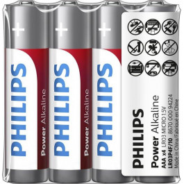 Philips AAA bat Alkaline 4шт Power (LR03P4F/10)