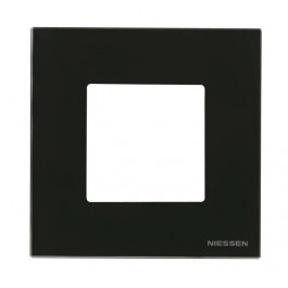 ABB Рамка однопостовая Zenit черное стекло (N2271 cn)