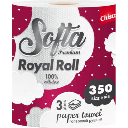 Chisto Паперові рушники Softa Royаl Roll 3 шари 350 відривів (4823098414759)