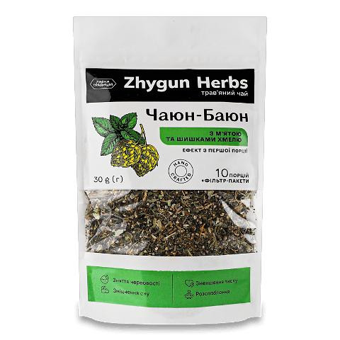 Лавка традицій Чай трав’яний «» Zhygun Herbs «Чаюн-Баюн» м'ята та шишки хмелю, 30 г (0250011832156) - зображення 1
