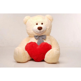 Yarokuz Великий Плюшевий ведмедик із сердечком  Джеральд 165 см Персиковий