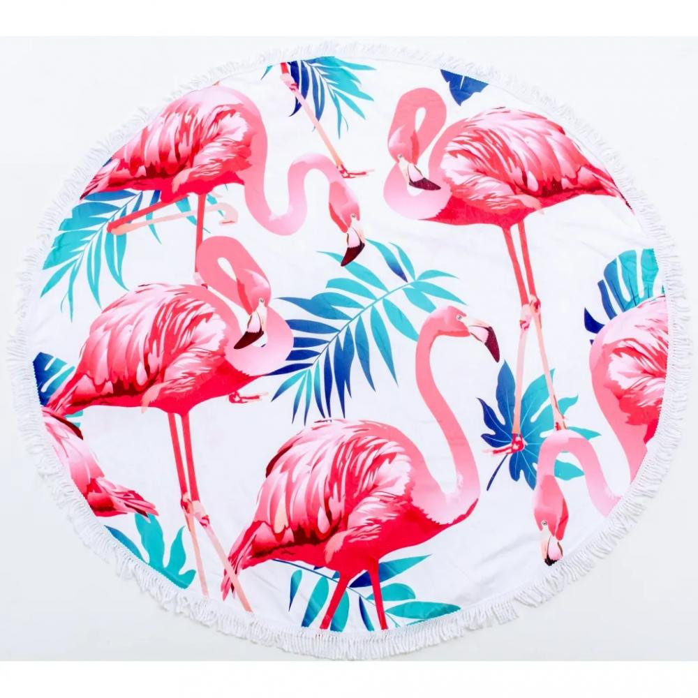 MirSon Пляжное полотенце  №5054 Summer Time Light flamingo 150x150 см - зображення 1
